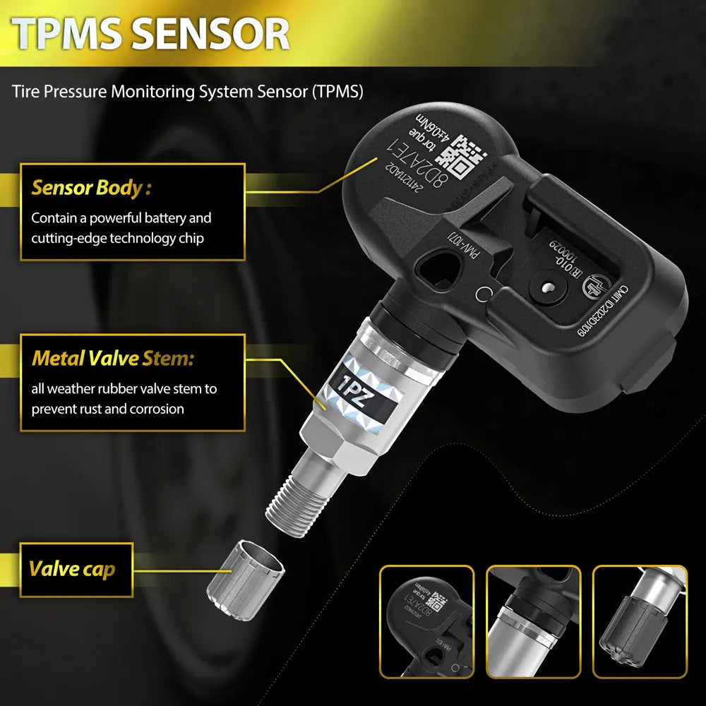 H4800 1PZ SN8-N2E TPMS Sensor, Fit for Toyota Camry Yaris Corolla RAV4,Lexus ES GX LC LX, Tire Pressure Monitoring Sensor Replaces# PMV-C015 4260706020 4260706060 315MHz, 4-Pack