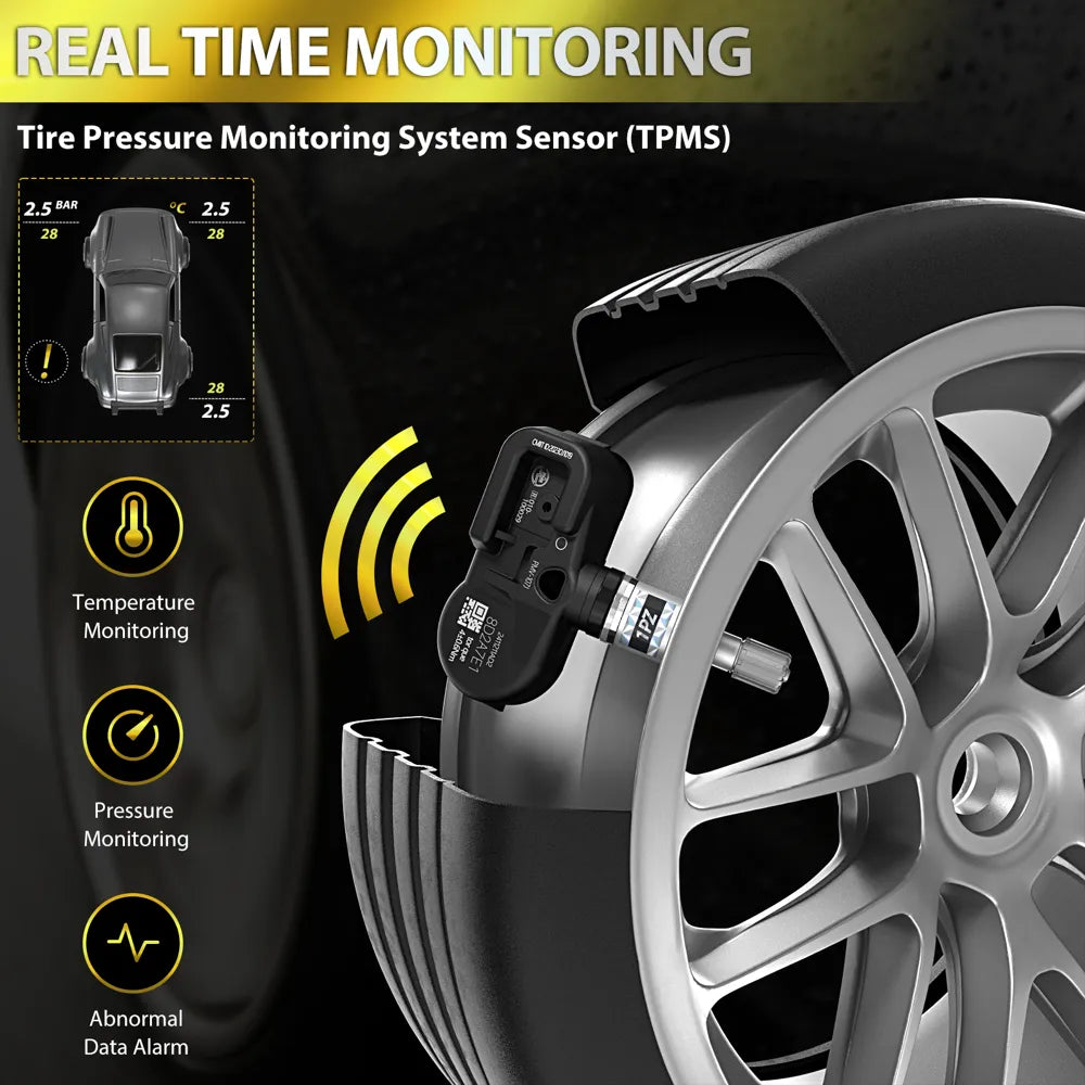 H4800 1PZ SN8-N2E TPMS Sensor, Fit for Toyota Camry Yaris Corolla RAV4,Lexus ES GX LC LX, Tire Pressure Monitoring Sensor Replaces# PMV-C015 4260706020 4260706060 315MHz, 4-Pack