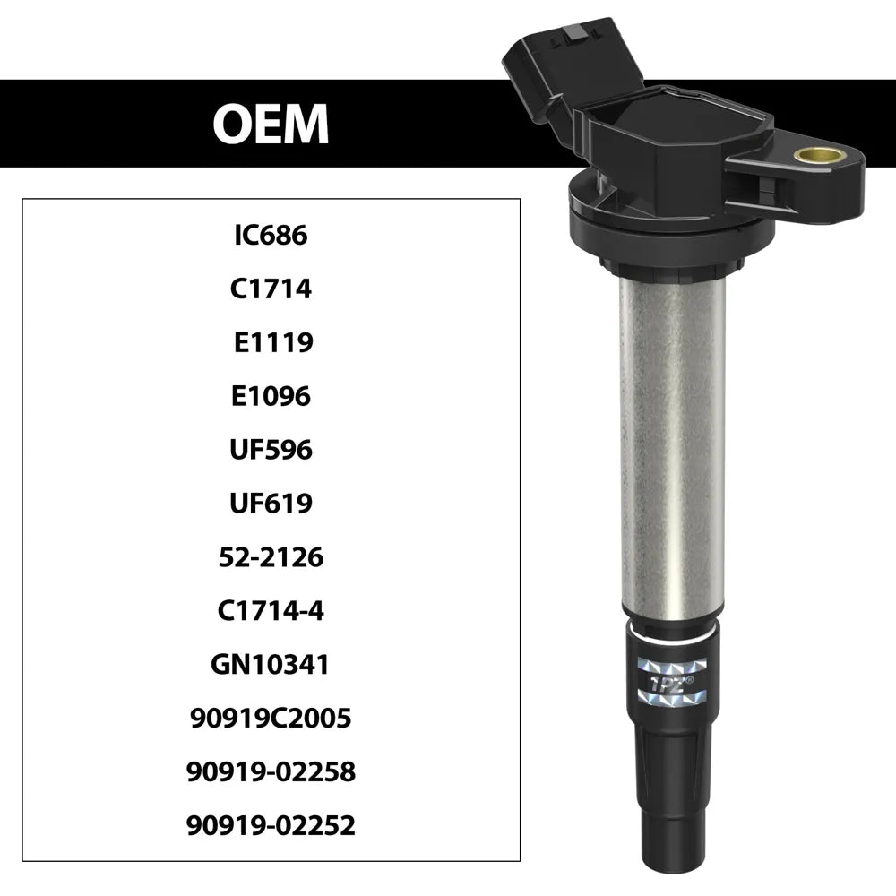 H2174 4x Ignition Coil Iridium Spark Plug For Toyota Corolla Prius 1.8L L4 OEM UF596