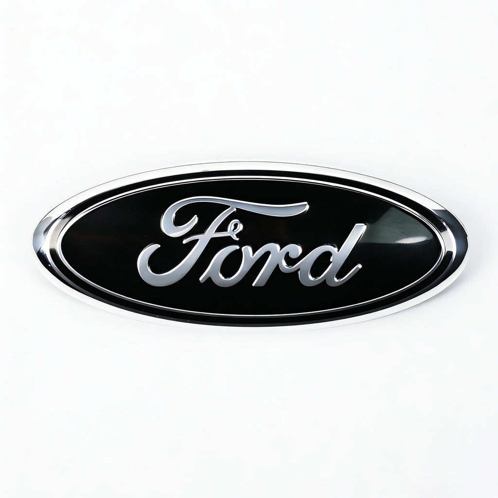 H5851 Black & Chrome Front Grille Tailgate 9 inch Oval Emblem For Ford F150 Logo Badge