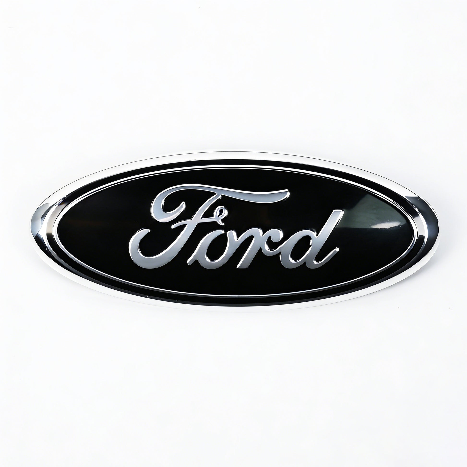 H5851 Black & Chrome Front Grille Tailgate 9 inch Oval Emblem For Ford F150 Logo Badge