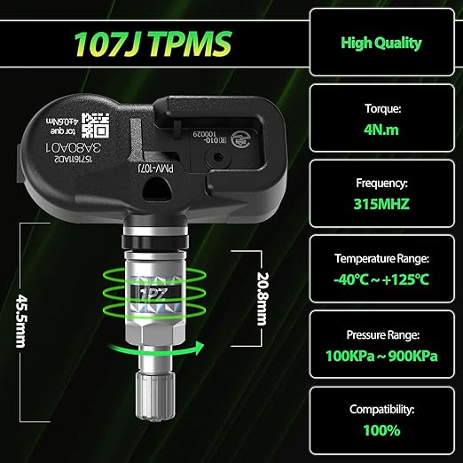 H3221 TPMS Sensor Compatible for Toyota Scion Pontiac Lexus, Camry rav4 Scion Yaris Corolla Tire Pressure Monitoring Sensor Replaces# 42607-33011 PMV-107J 42607-33021 42607-06011 315MHz