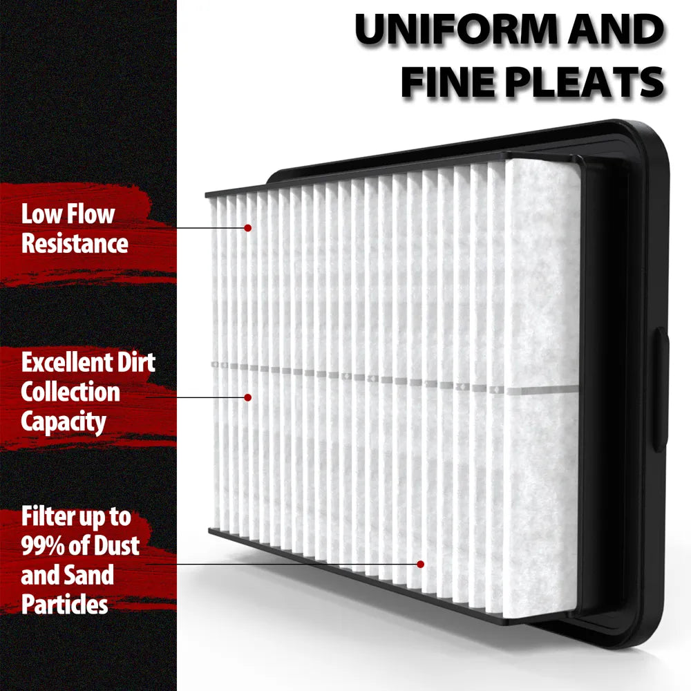 H3395 CA12057 Engine Air Filter 2 Pack for 2017-2020 Elantra | Fits 2018-2023 Kona, 2019-2021 Veloster, 2019-2023 Kia Forte, 2020-2023 Forte5 and Soul; 1.4L, 1.6L, 2.0L