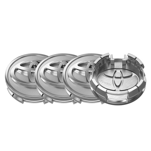 4pcs 57mm Wheel Center Cap Silver Hub Chrome Logo Rims For Toyota Corolla Matrix