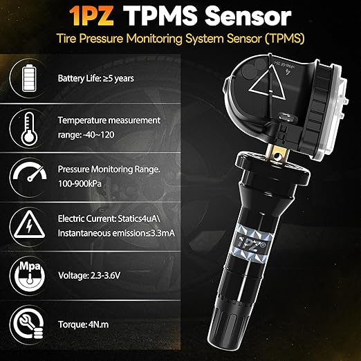 H4202 TPMS Tire Pressure Monitoring System Replacement for Buick Enclave LaCrosse Cadillac CT6 XT5 Chevrolet Camaro Cruze GMC Acadia Savana 433MHz Pre-Programmed Tire Pressure Sensor 13598773