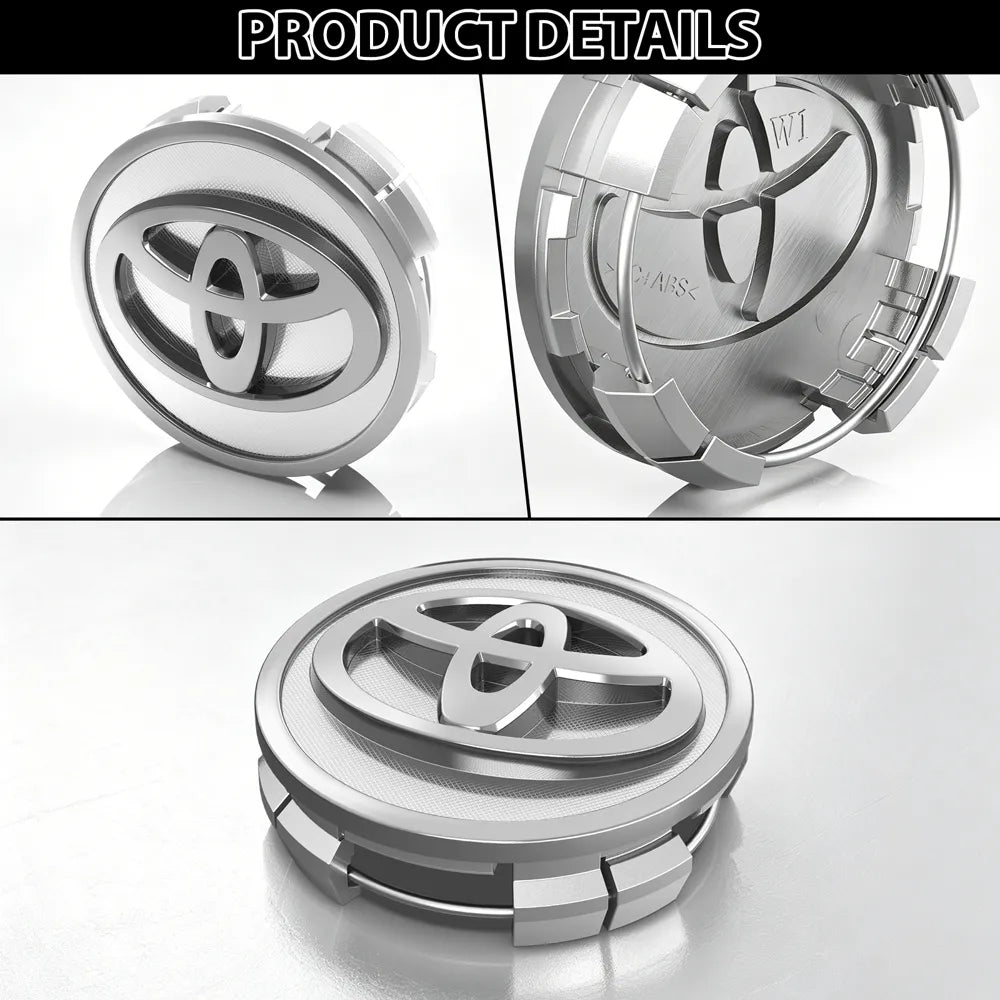 4pcs 57mm Wheel Center Cap Silver Hub Chrome Logo Rims For Toyota Corolla Matrix