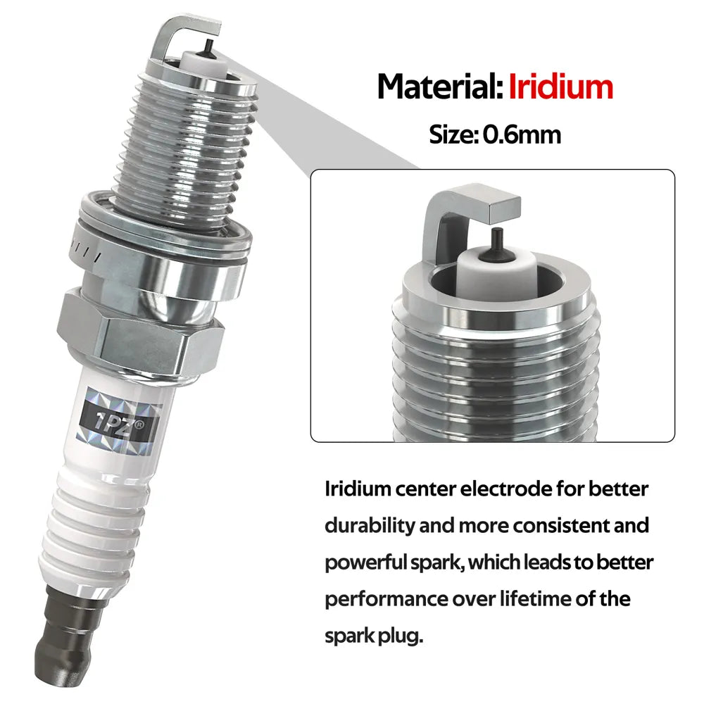H1987 1PZ UFC-D8K Ignition Coil Pack UF596 and Iridium Spark Plugs 93501 Set of 4 Replacement for Toyota Prius Corolla Matrix V CT200H XD 1.8L L4 Compatible with 90919-02258