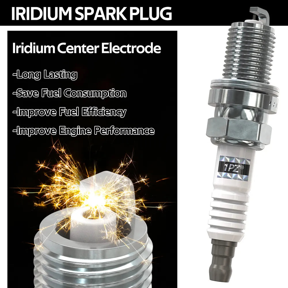 H1987 1PZ UFC-D8K Ignition Coil Pack UF596 and Iridium Spark Plugs 93501 Set of 4 Replacement for Toyota Prius Corolla Matrix V CT200H XD 1.8L L4 Compatible with 90919-02258