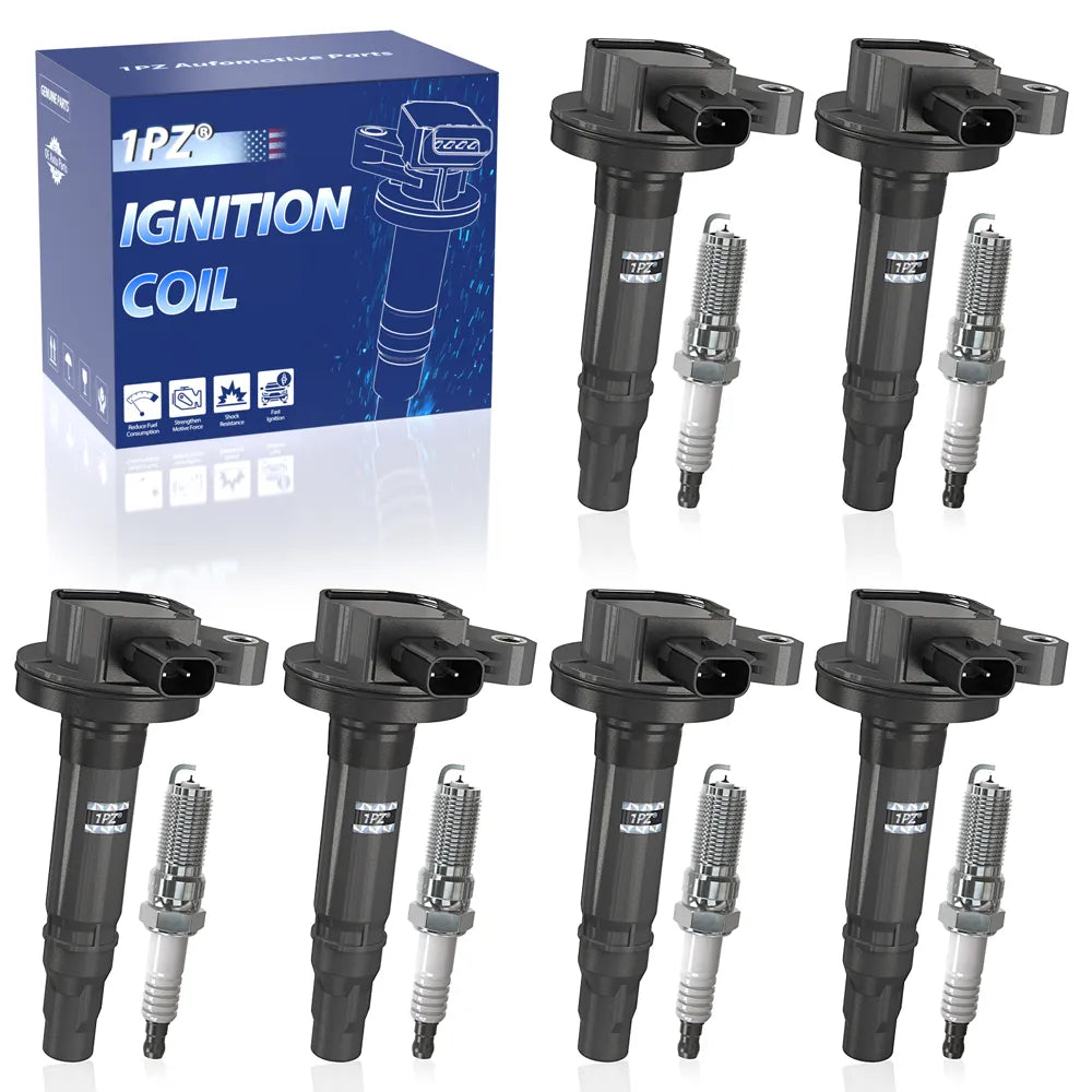 H2161 Set of 6 Ignition Coil Pack Replacement for Jeep Dodge Ram Mitsubishi Cherokee Liberty Commander Dakota Durango Nitro 1500 3.7L 4.7L V6 OEM UF270 UF297 UF399 C1231 5C1114 56028138