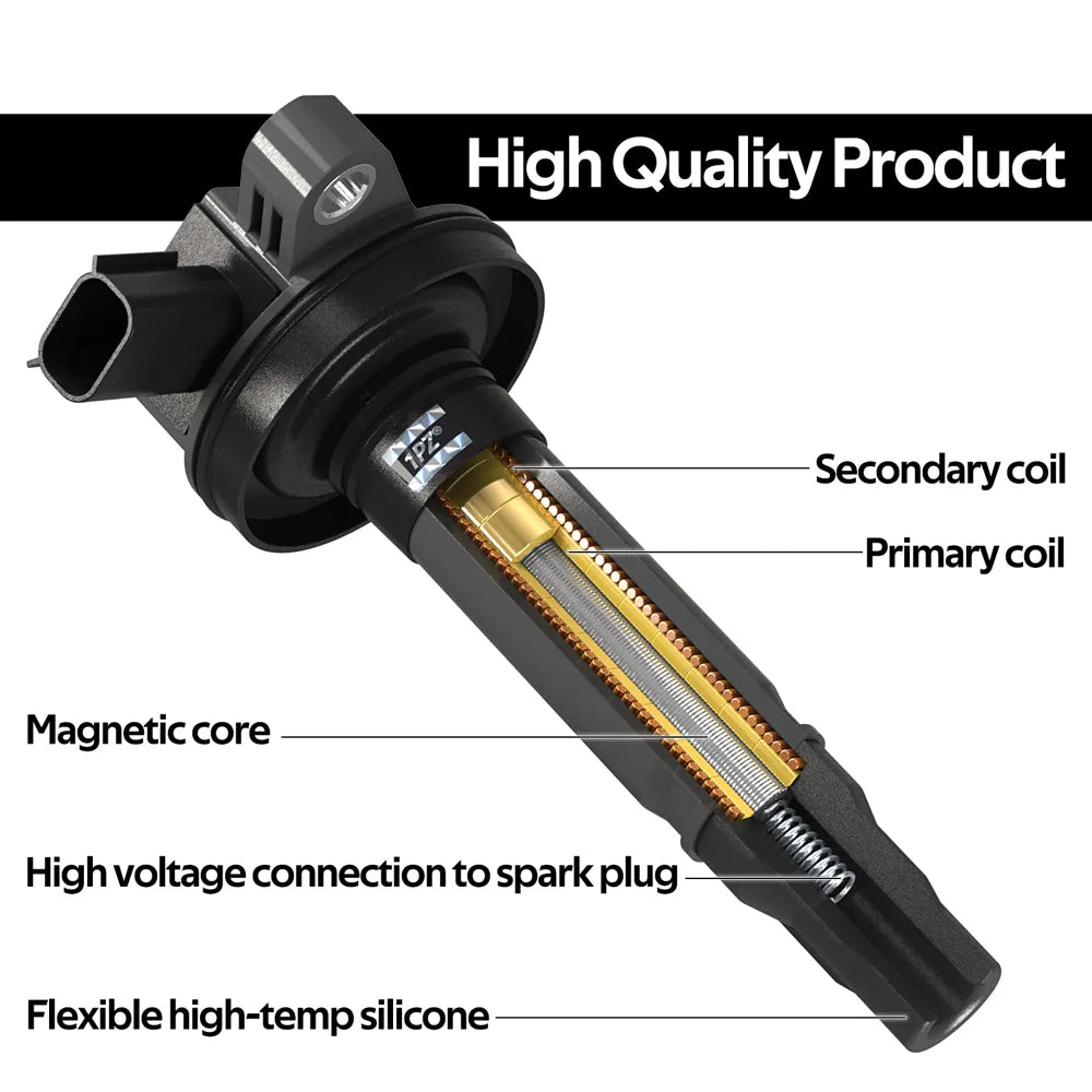 H2161 Set of 6 Ignition Coil Pack Replacement for Jeep Dodge Ram Mitsubishi Cherokee Liberty Commander Dakota Durango Nitro 1500 3.7L 4.7L V6 OEM UF270 UF297 UF399 C1231 5C1114 56028138