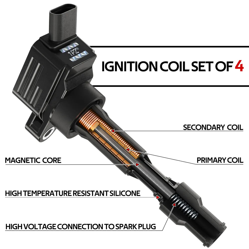 H2173 1PZ JD2-NF7 Set of 6 Ignition Coil Pack Replacement for Jeep Dodge Ram Mitsubishi Cherokee Liberty Commander Dakota Durango Nitro 1500 3.7L 4.7L V6 OEM UF270 UF297 UF399 C1231 5C1114 56028138