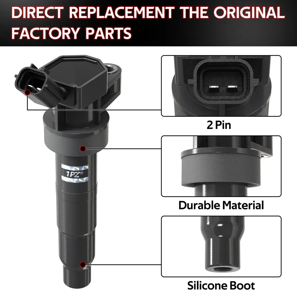 H2184 4pcs Genuine Ignition Coil For Denso 6738311 Kia Hyundai Genesis 2008-2017 UF611