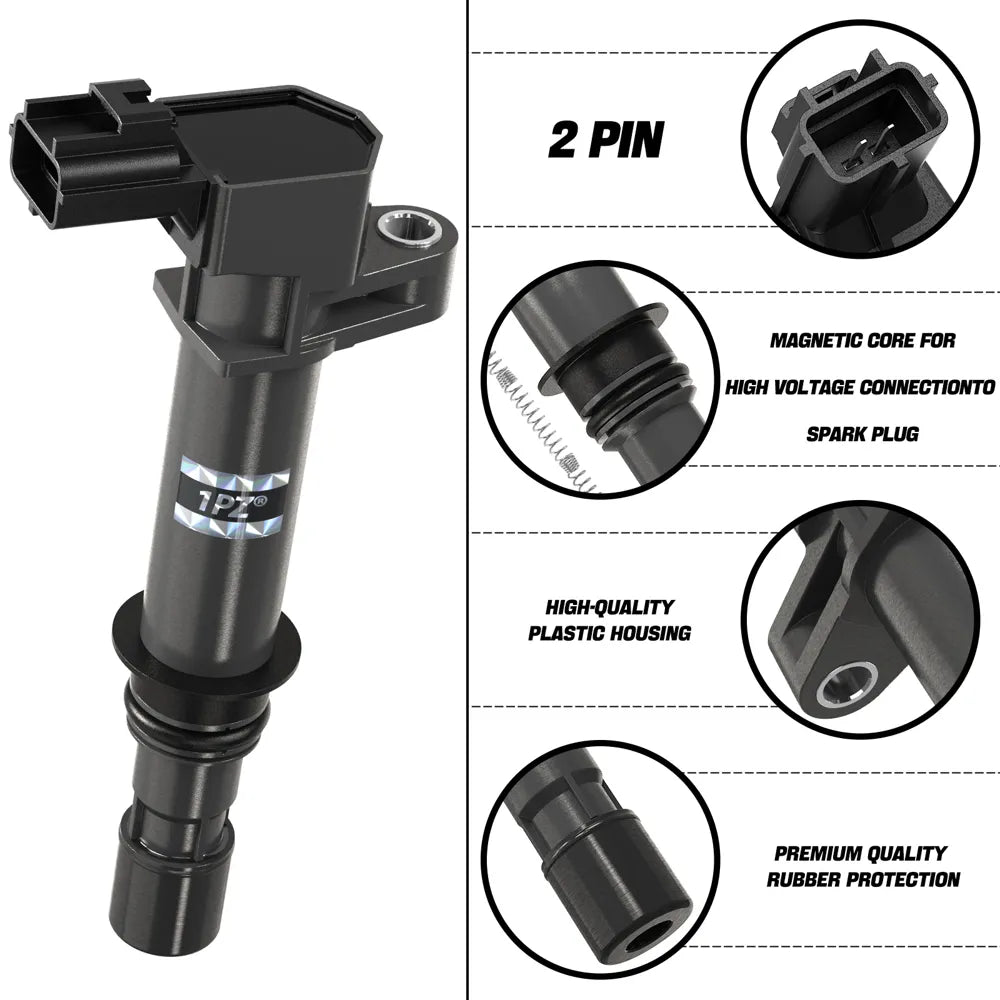 H2580  Set of 6 Ignition Coil Pack Replacement for Jeep Dodge Ram Mitsubishi Cherokee Liberty Commander Dakota Durango Nitro 1500 3.7L 4.7L V6 OEM UF270 UF297 UF399 C1231 5C1114 56028138