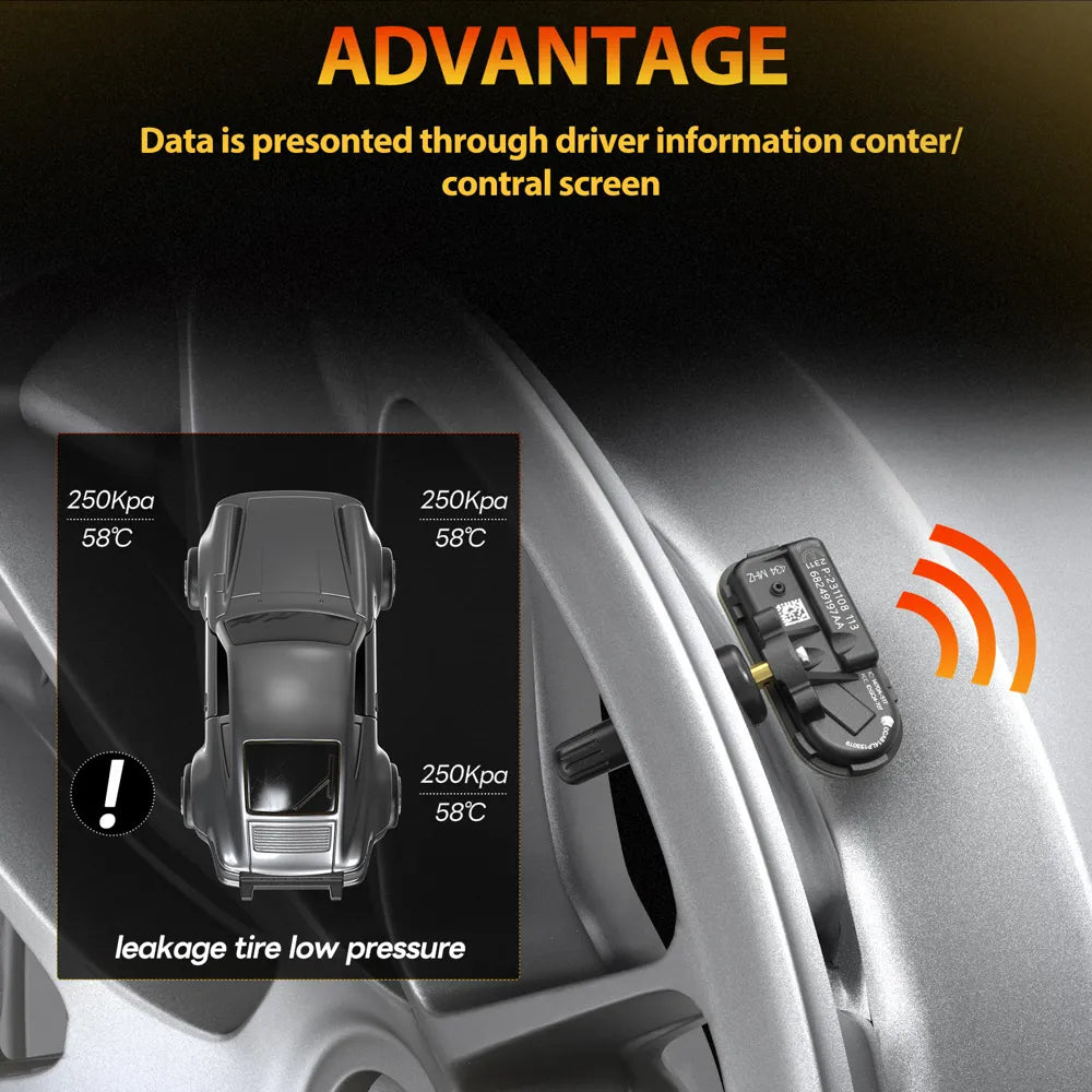 H3260 TPMS Sensor Tire Pressure Sensor 434MHz Compatible with Jeep Cherokee Dodge Ram 1500 2500 3500 2014-2018 Replaces 68249197AA 68239720AA Set of 4