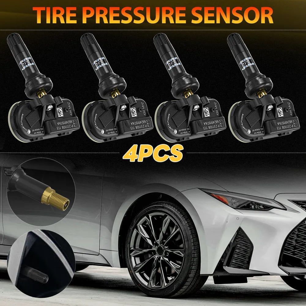 H3260 TPMS Sensor Tire Pressure Sensor 434MHz Compatible with Jeep Cherokee Dodge Ram 1500 2500 3500 2014-2018 Replaces 68249197AA 68239720AA Set of 4