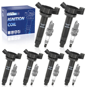 H3390 6pcs Ignition Coil+Spark Plug For Denso 90919-02246 2004-10 Toyota Lexus 3.3L V6