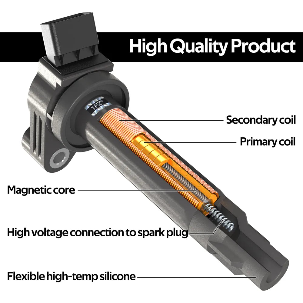 H3390 6pcs Ignition Coil+Spark Plug For Denso 90919-02246 2004-10 Toyota Lexus 3.3L V6