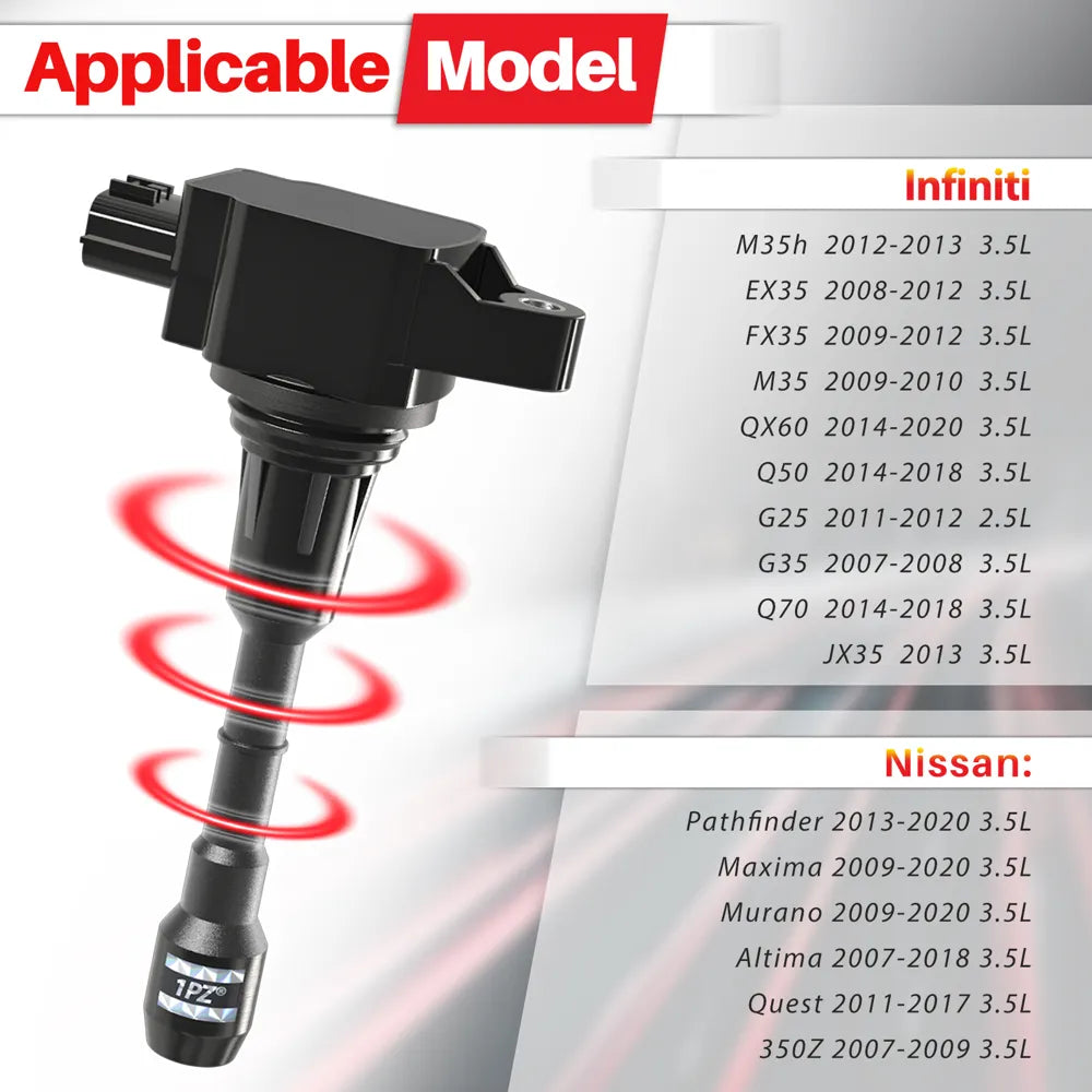 H3426 Sets of 6 Ignition Coil Pack UF550 and Iridium Spark Plugs 1406 Compatible with 3.5L V6 2008-2020 Nissan Infiniti Maxima Murano Pathfinder Quest Altima Q50 QX60 FX35