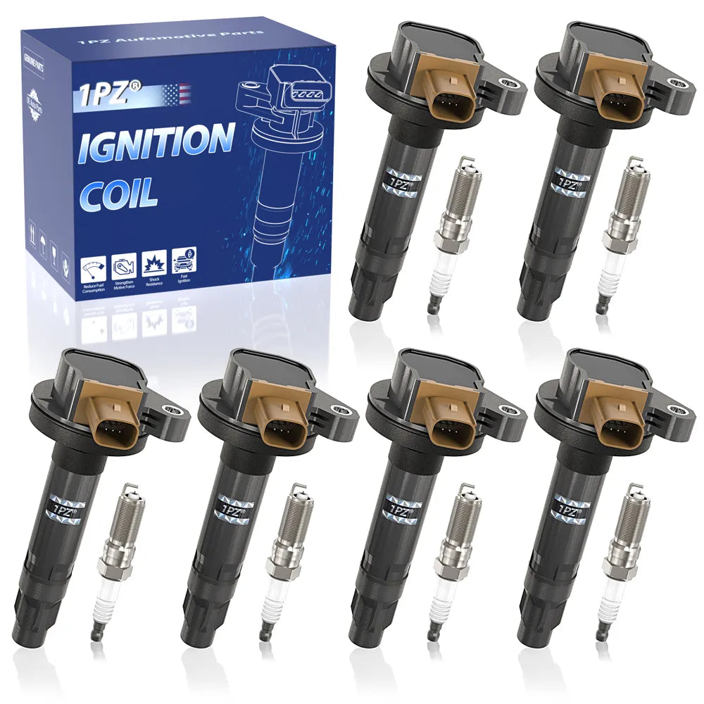H3427 Set of 6 Ignition Coil Pack and Iridium Spark Plugs UF646 Compatible with Ford Lincoln F-150 Explorer Expedition Flex Police Interceptor Transit 150 250 350 MKS MKT Navigator 3.5L