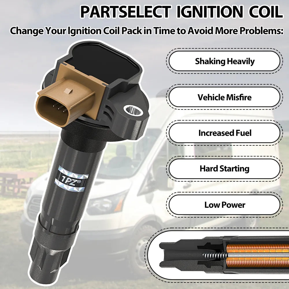 H3427 Set of 6 Ignition Coil Pack and Iridium Spark Plugs UF646 Compatible with Ford Lincoln F-150 Explorer Expedition Flex Police Interceptor Transit 150 250 350 MKS MKT Navigator 3.5L