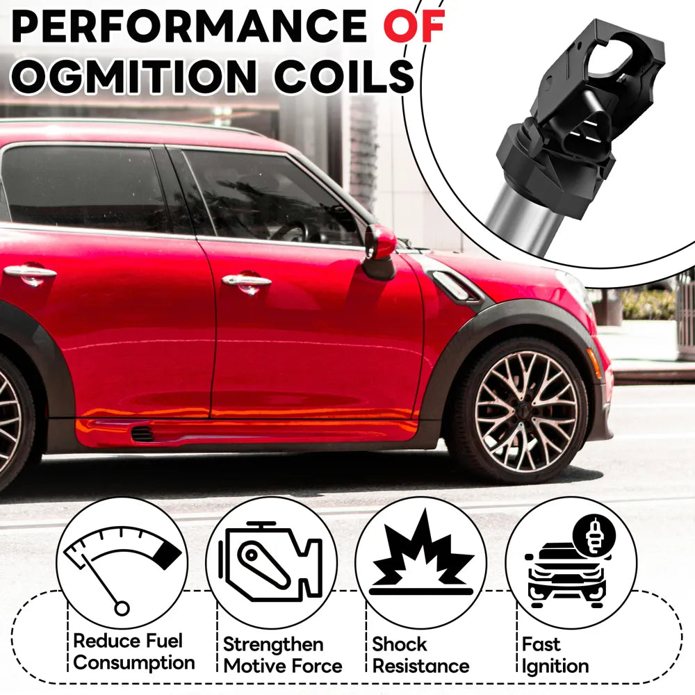 H3449 4 Bosch Ignition Coil 0221504800 + Iridium Spark Plug For Mini Cooper Countryman