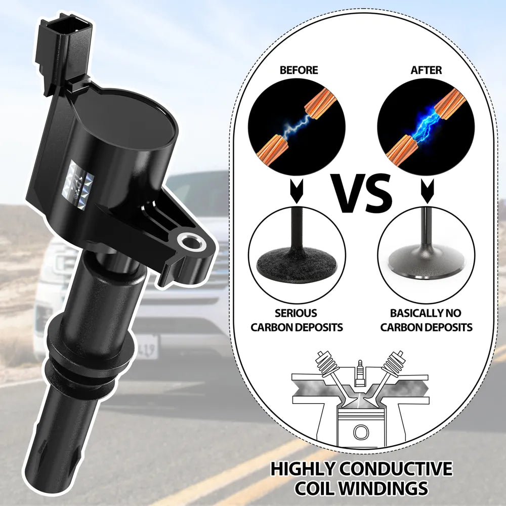 H3703 8Pcs Ignition Coils & Spark Plugs For Ford F-150 2009-2010 V8 4.6L 5.4L DG521