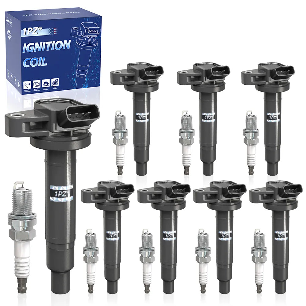 H4507 8Pcs Ignition Coil&spark plug For 2000-2009 Toyota Tundra 4.7L V8 Denso 673-1303