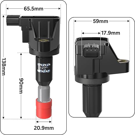 H2594 Set of 4 Ignition Coil Pack Replacement for Honda Fit Hatchback 2007 2008 1.5L L4 UF581 5C1635 C1578 E1081 30520PWC003 610-50119 30520PWCS01 30520-PWC-S01 30520-PWC-003